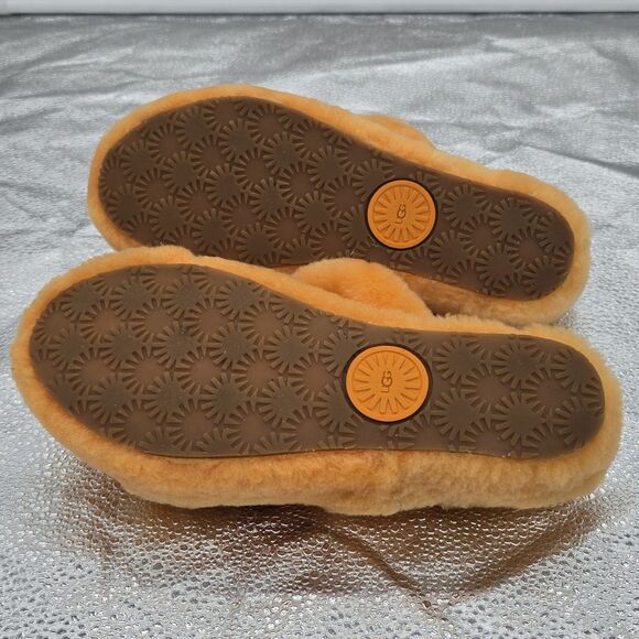 UGG Oh Yeah Orange Furry Fuzzy Comfort Slide Slippers Size 8 - Picture 6 of 10